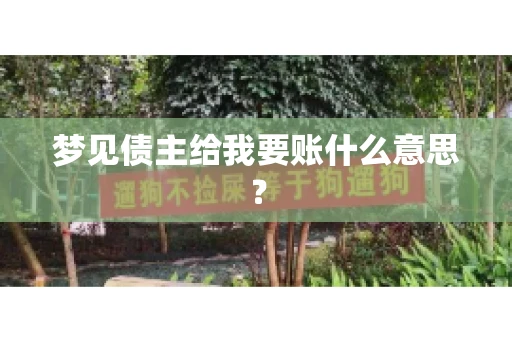 梦见债主给我要账什么意思？