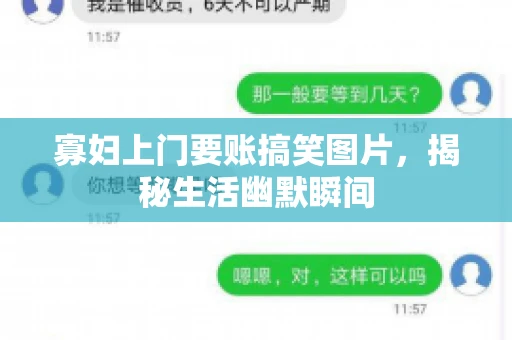 寡妇上门要账搞笑图片，揭秘生活幽默瞬间